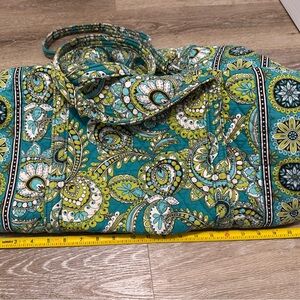 Vera Bradley Green and Blue Travel Bag with Paisley Print